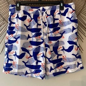 Men’s swim trunks with whales